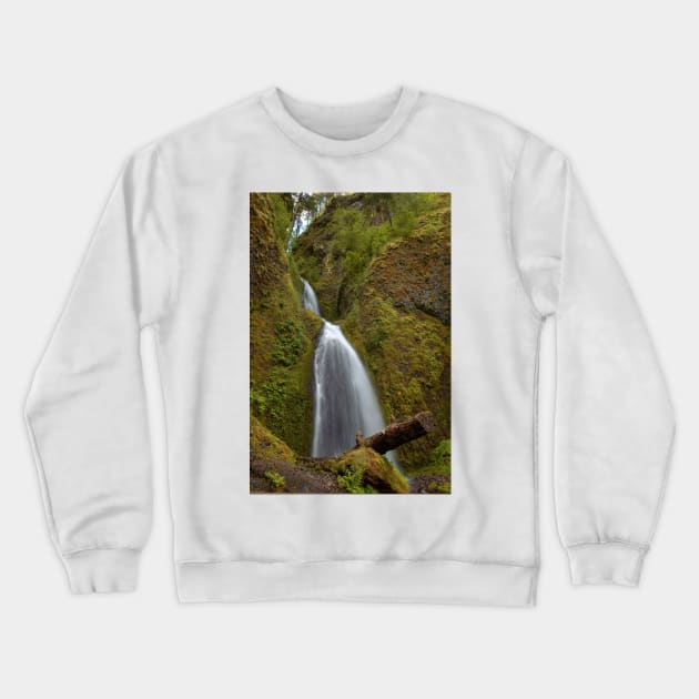 Wahkeena Falls - 1 © Crewneck Sweatshirt by PrinceJohn